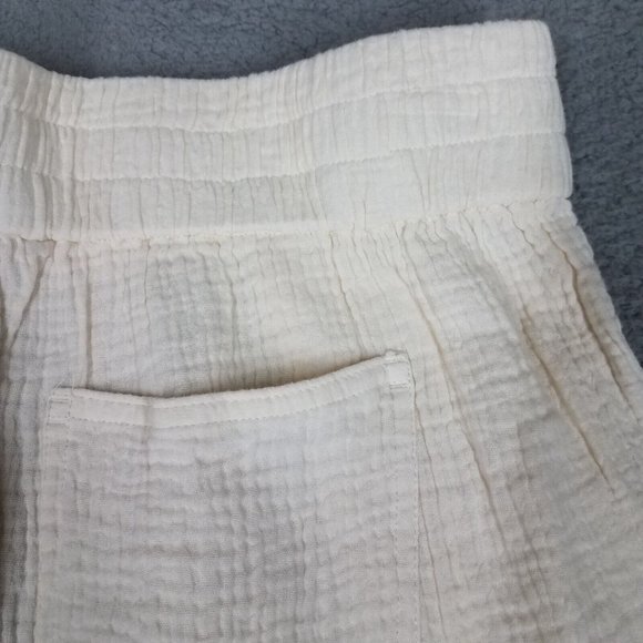 NEW Soft Surroundings Women's 1X Pants Crop Gauze Beach Pull On Casual Ivory - Picture 9 of 16